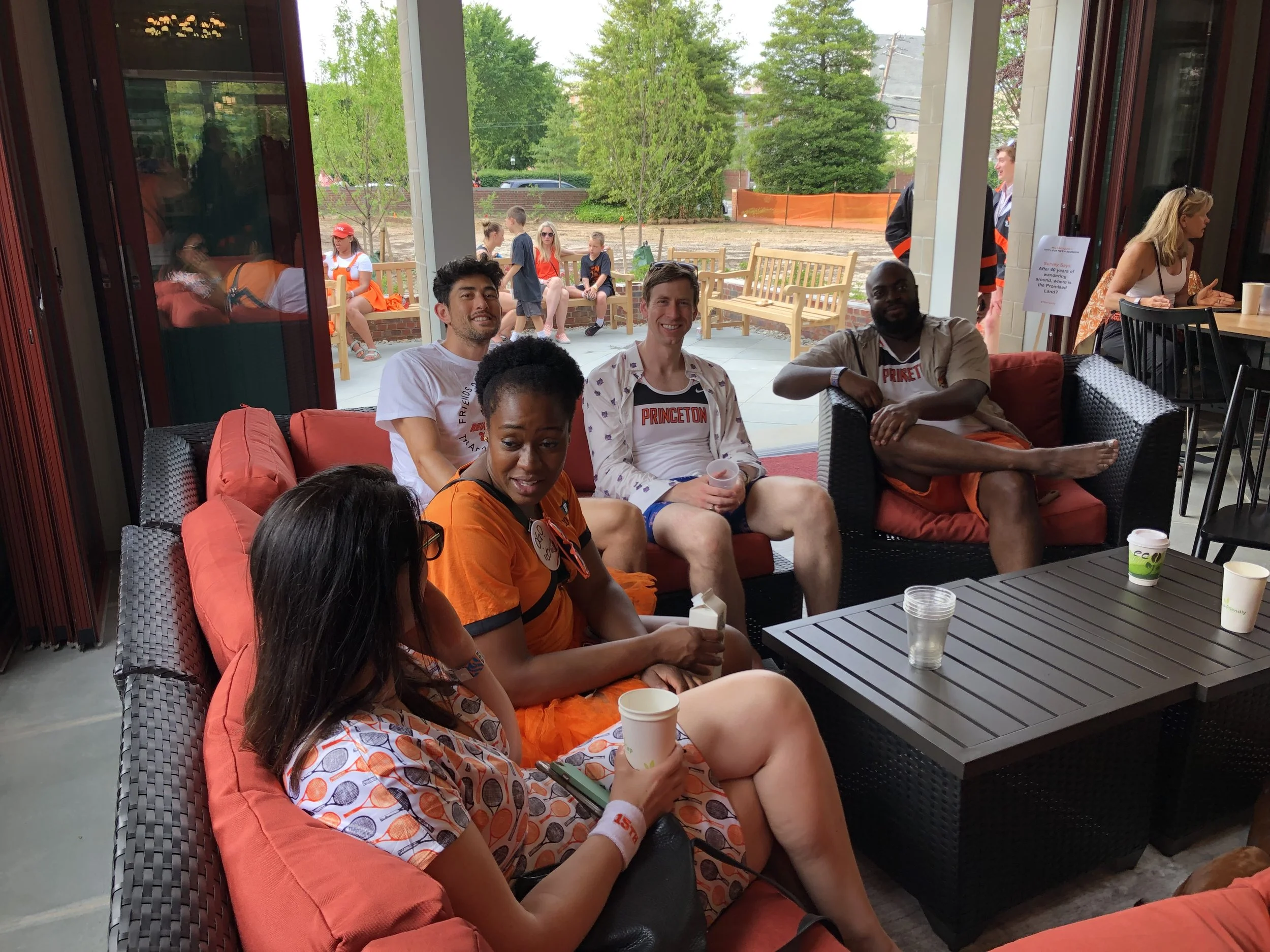 Enjoying the Cox Wing, a lovely indoor/outdoor space