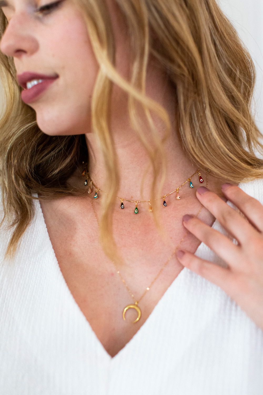 Evil Eye Teardrop Choker