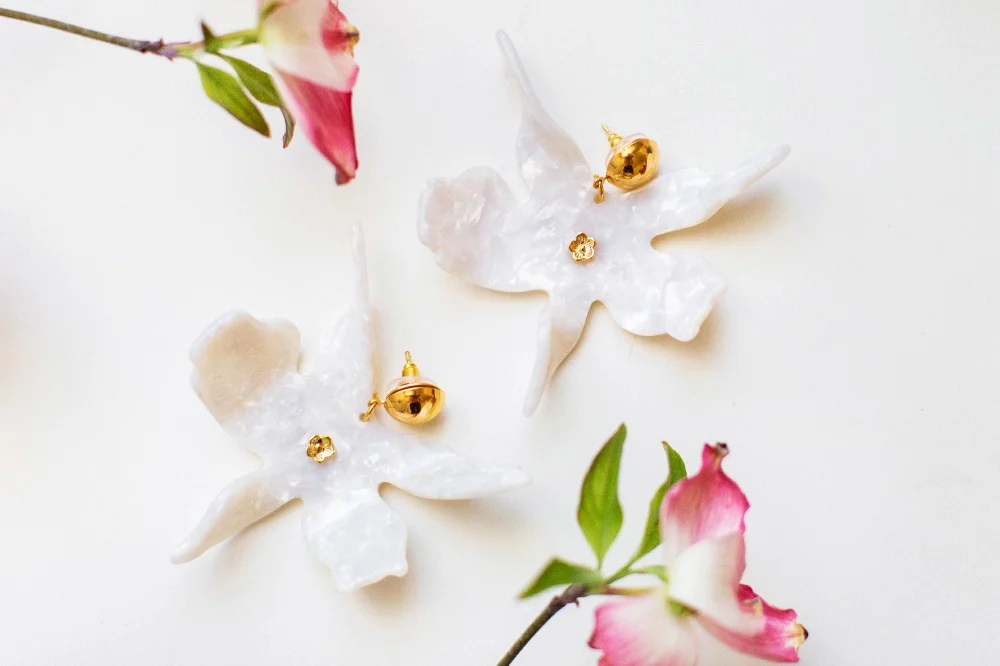 White Acrylic Flowers