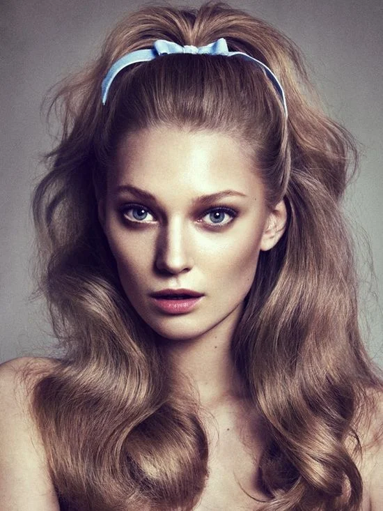 Twisted half-up bouffant hairstyle for thin hair