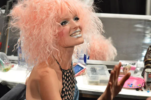 Backstage at Betsey Johnson #NYFW is the place to be.
Not only are the models decked out in cotton candy afros and silver lips, but there was a DJ, cupcakes, booze, and a disco ball. I know. Betsey is too cute for words.
Hair by Cutler , Makeup by Stila , Nails by Morgan Taylor
Images Cult of Pretty
-Kristin