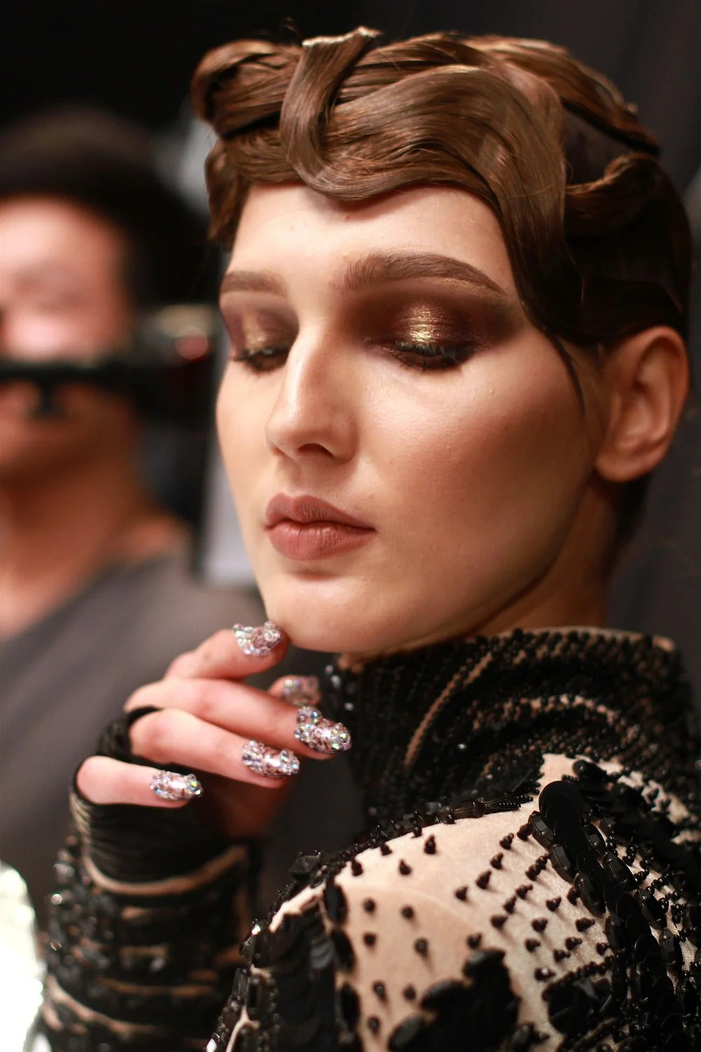 Bronze is the new rose gold, backstage at The