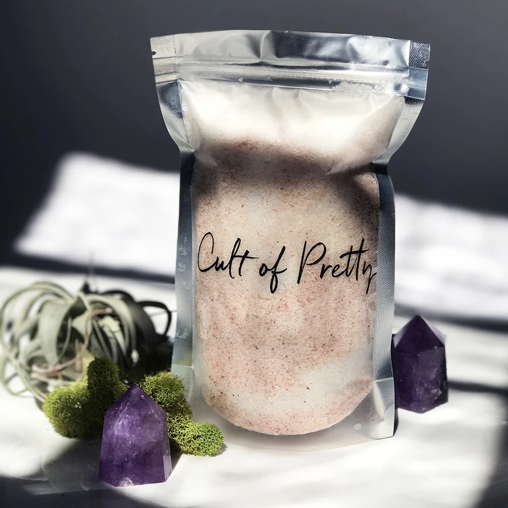 Self Care Salts: Raw Pink Himalayan + Dead Sea Soak/Scrub