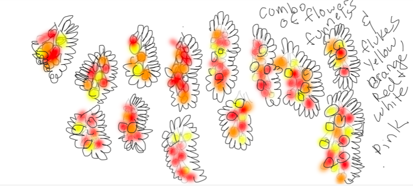 Preliminary drawing for the Invasive Species installation at Carneal Simmons Gallery.