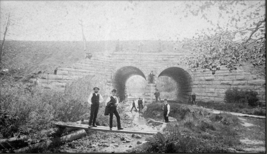 paths being built under bridge