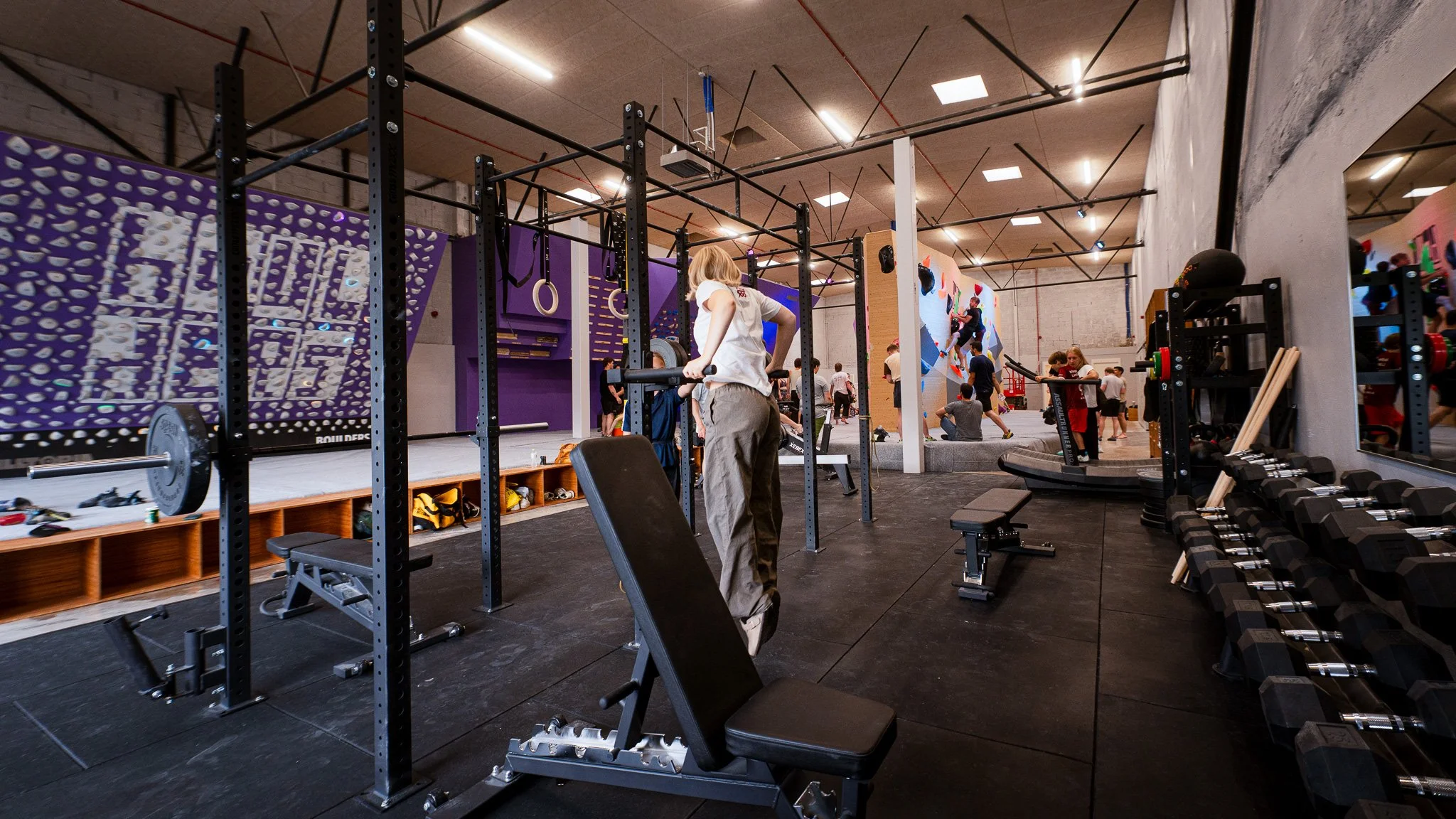 gym area in bouldering gym