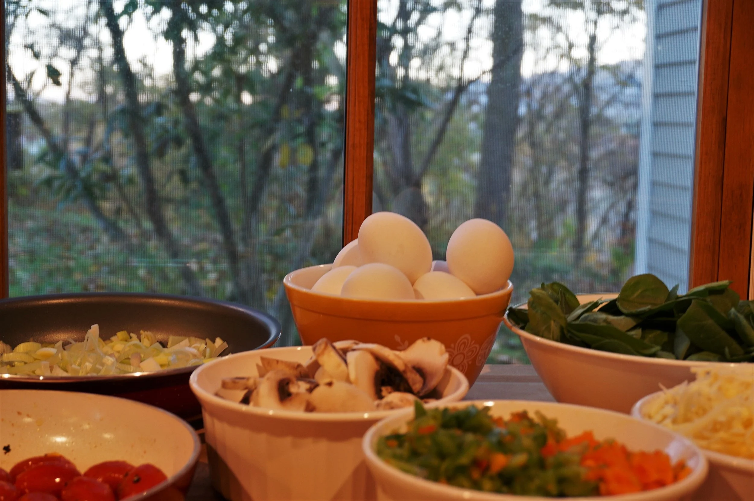 Prepping breakfast as the sun rises