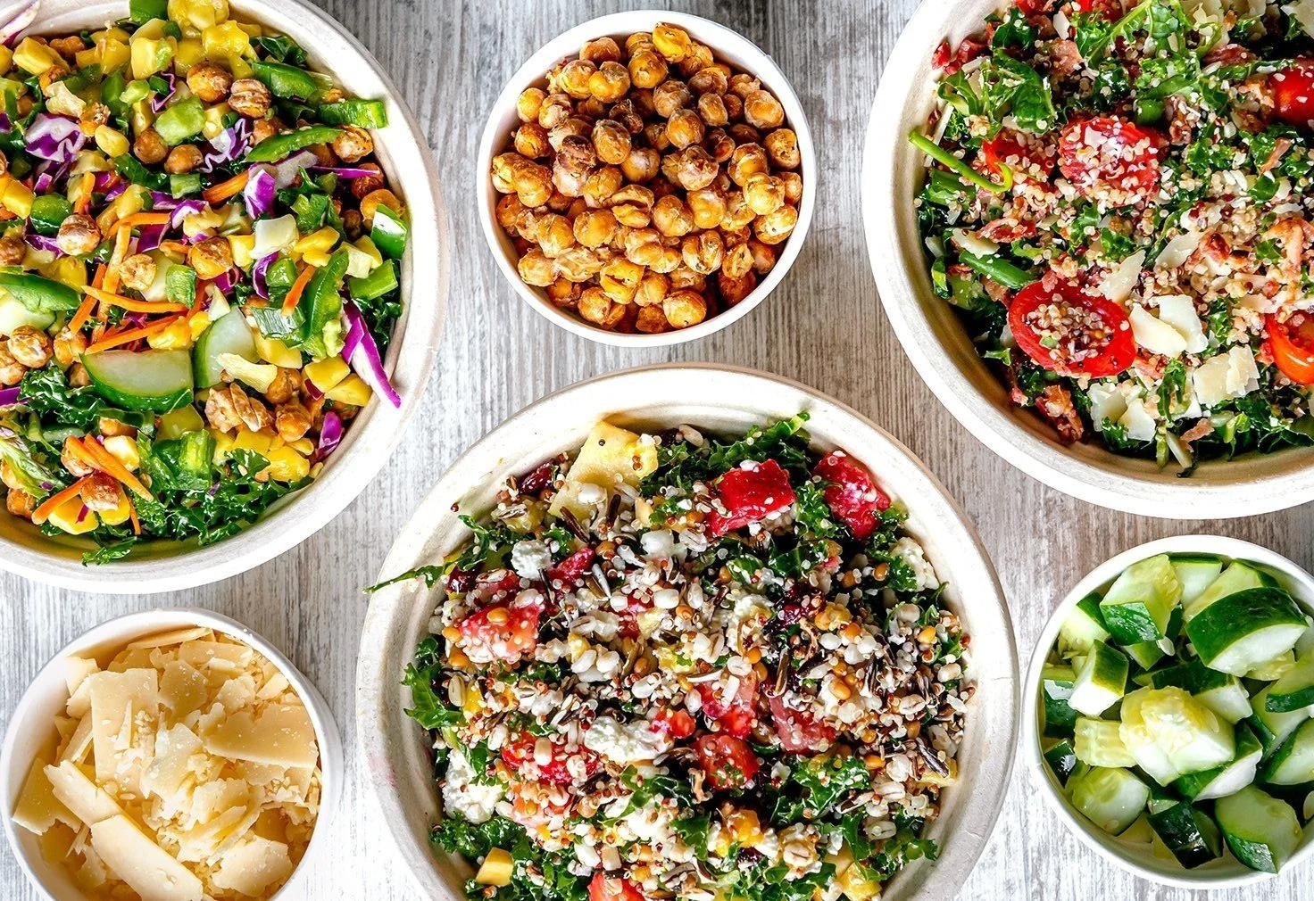 DICED Salads, Wraps + Grain Bowls