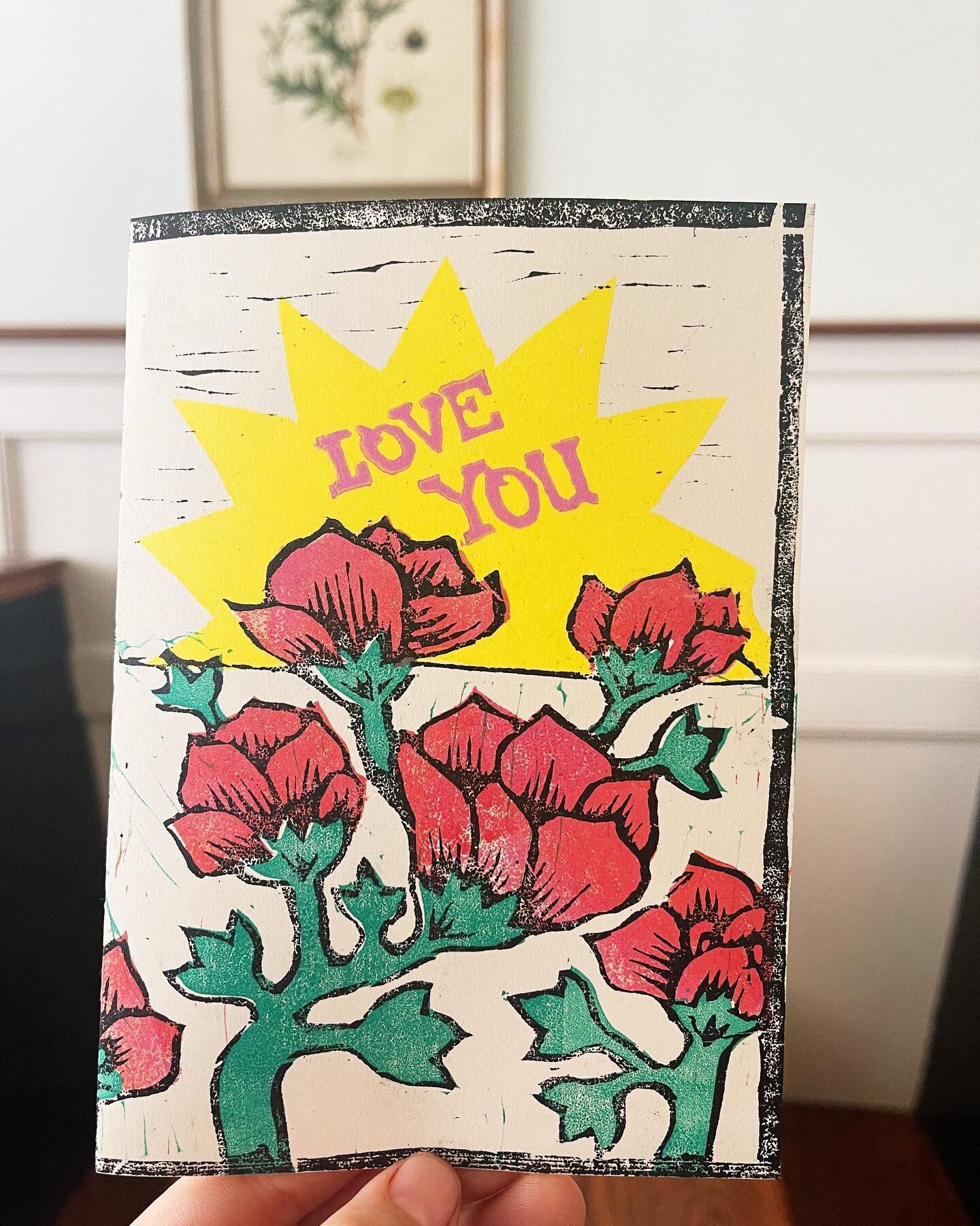 gracie woodcut carved and stamped your valentines in a five color process. everything she makes is either thoughtful and gorgeous, thoughtfully delicious or both at the same time!! don&rsquo;t you worry, procrastinators ogling this beauty and labor o