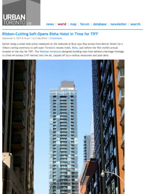 URBAN TORONTO Bisha Hotel Toronto Ribbon-Cutting