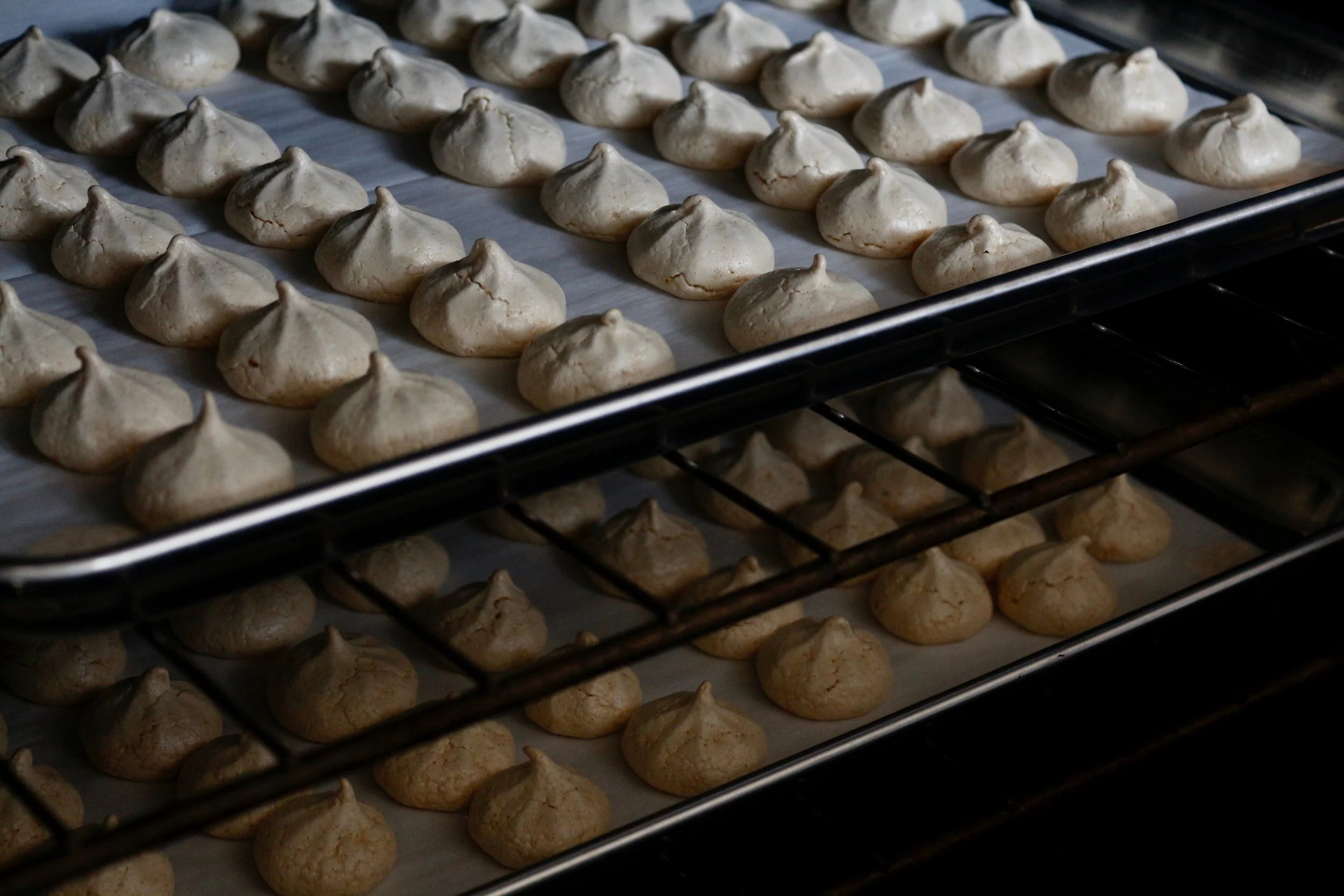 These are flavored with just a touch of almond extract (which is pretty much the best scent in the entire world) and bake up slightly golden due to the use of organic cane sugar, which is not snowy white like it's more processed counterpart.