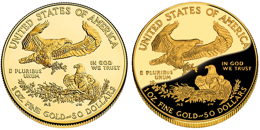 Standard American Eagle Coin vs Proof