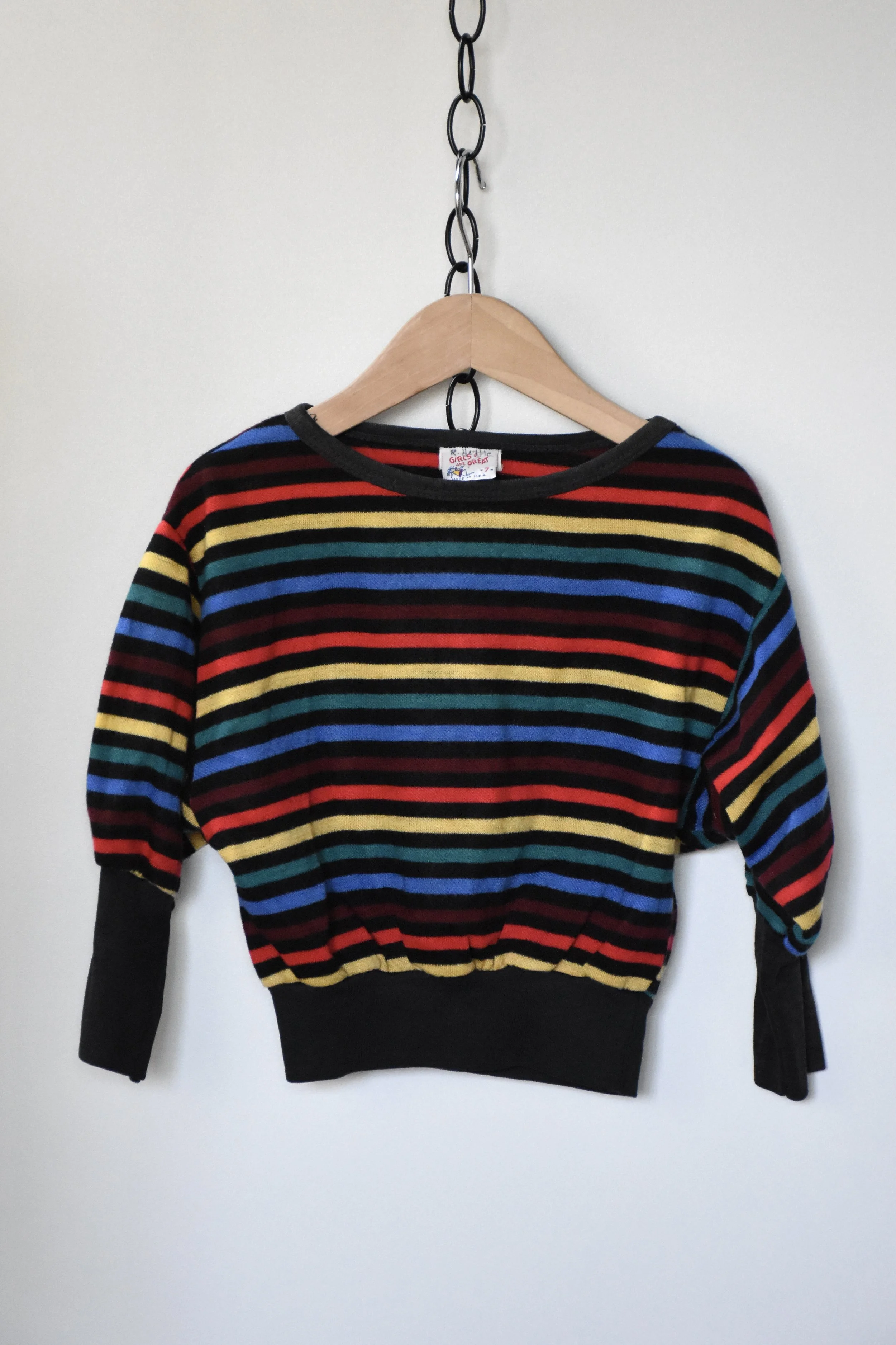 Kids 'Girls Are Great' Striped Crewneck