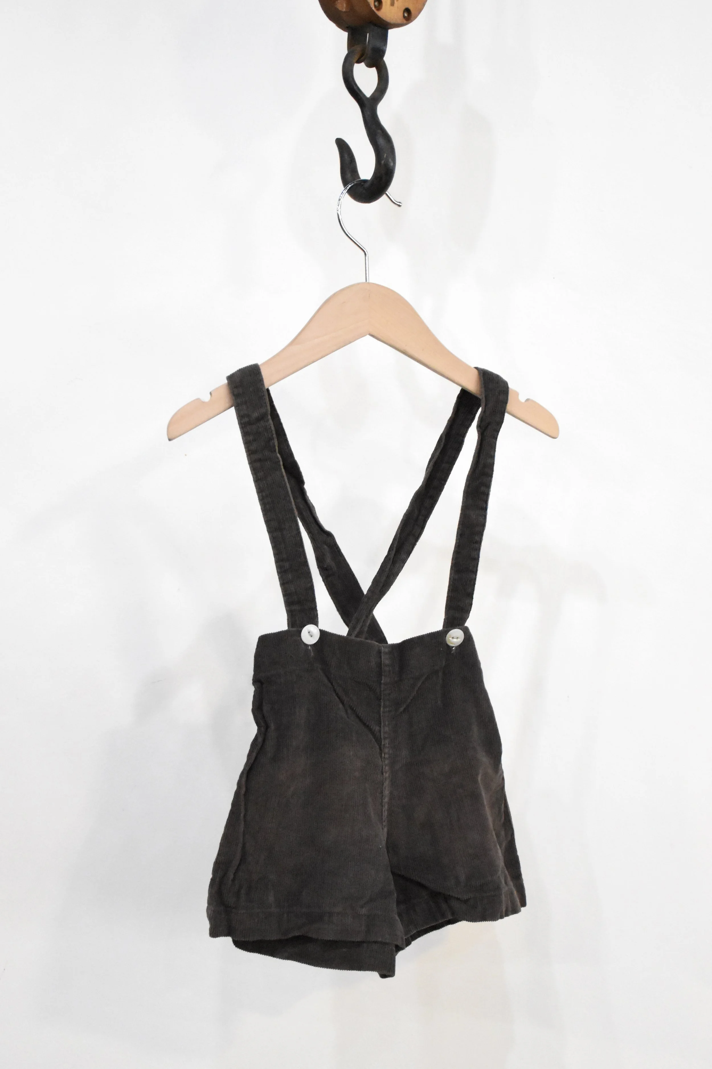 Brown Corduroy Short Overall