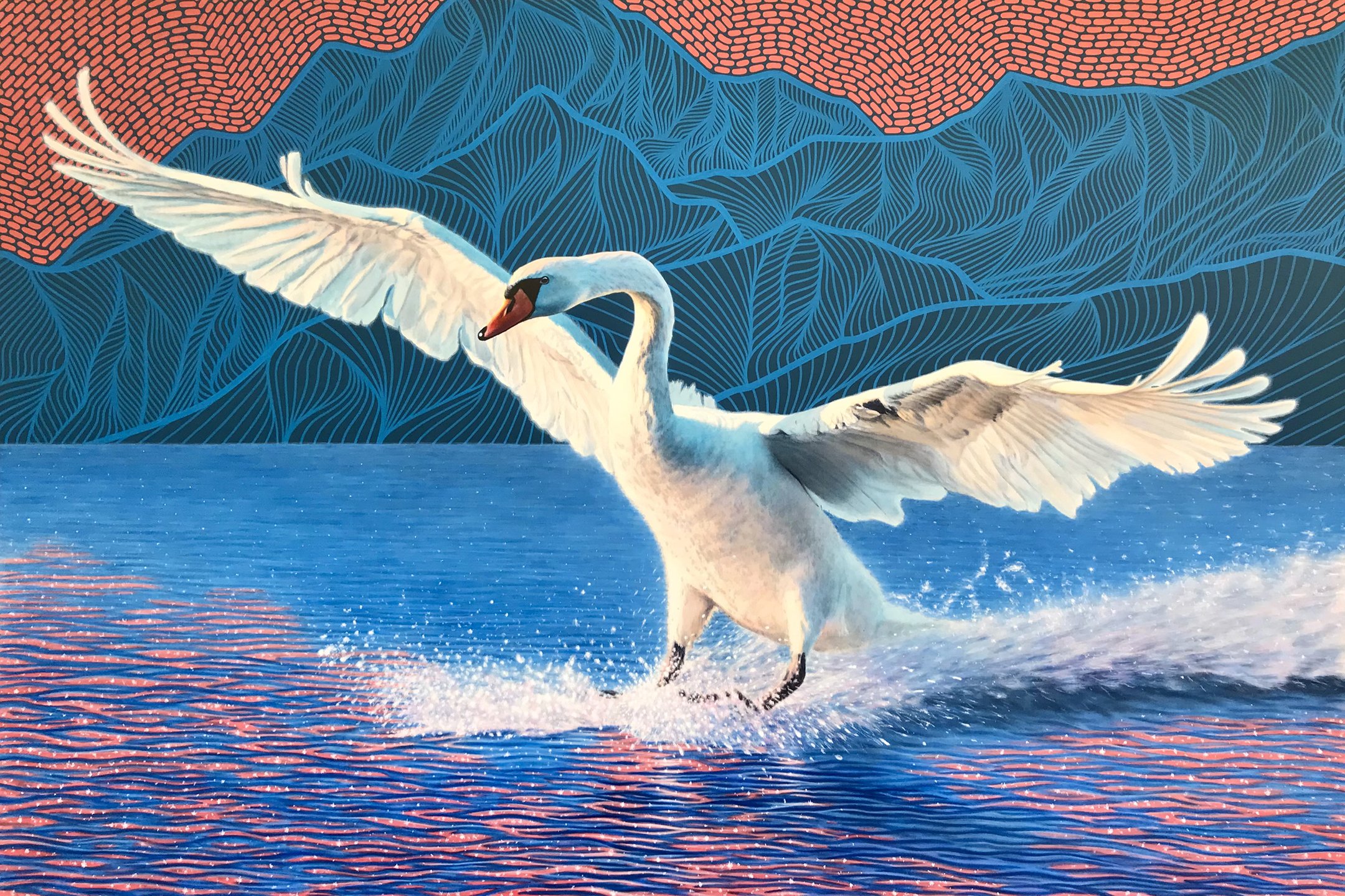 Cygnus, acrylic on canvas, 40"x 60, w/ Regan Johnston, available through Canada House Gallery