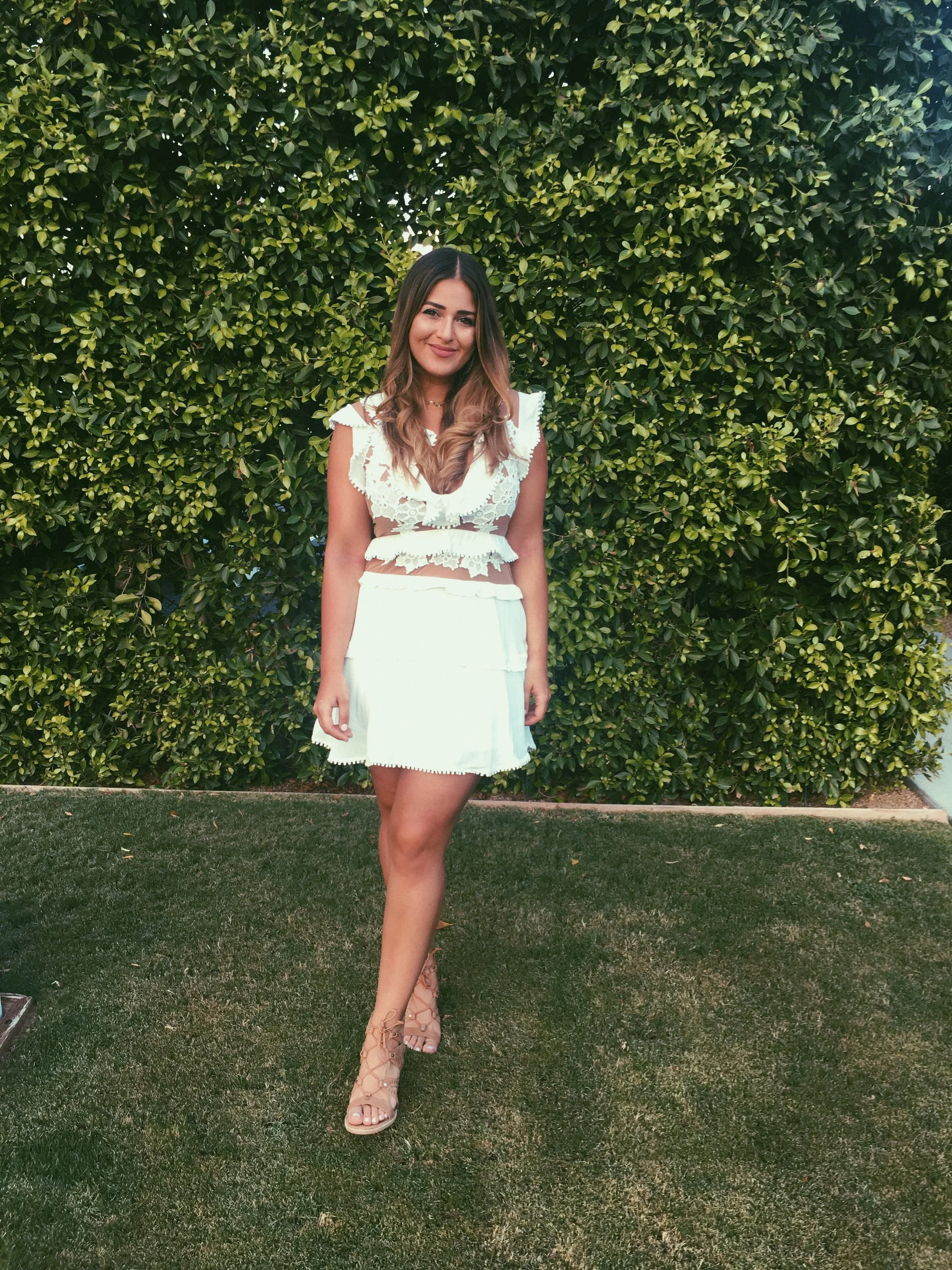 Lots of airy, white dresses came in handy to beat the heat (and surprisingly I wore this to dinner and didn't spill on myself). This exact dress is by For Love & Lemons and is a couple of seasons old so it's sold out everywhere. I've linked a v similar style from their current season that's just as cute!