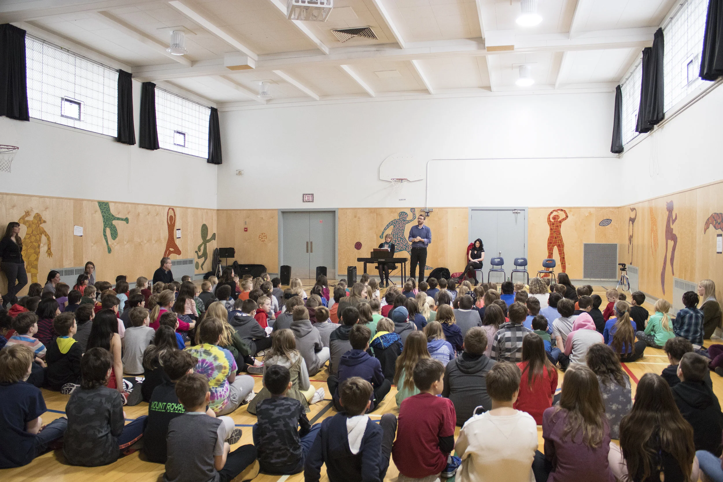 Tenor Kevin Myers performs during a visit to Mount Royal School