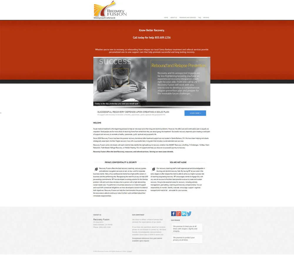 Recovery Fusion's Old Website