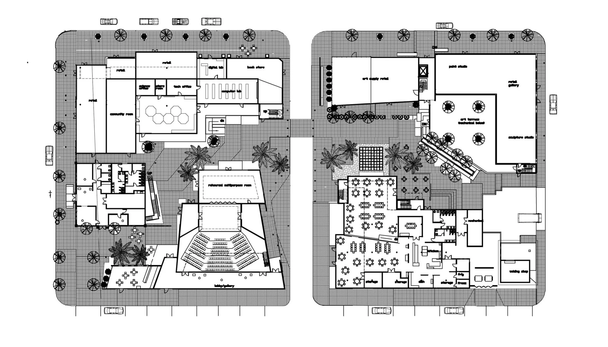  Plan View of first floor of Community School 