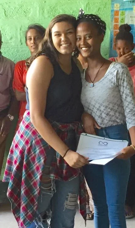 Misgana receiving her certificate.