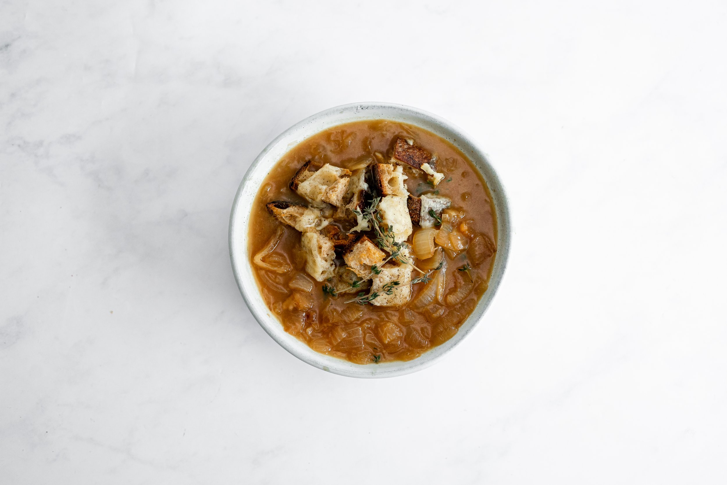 French Onion Soup with Cheesy Croutons