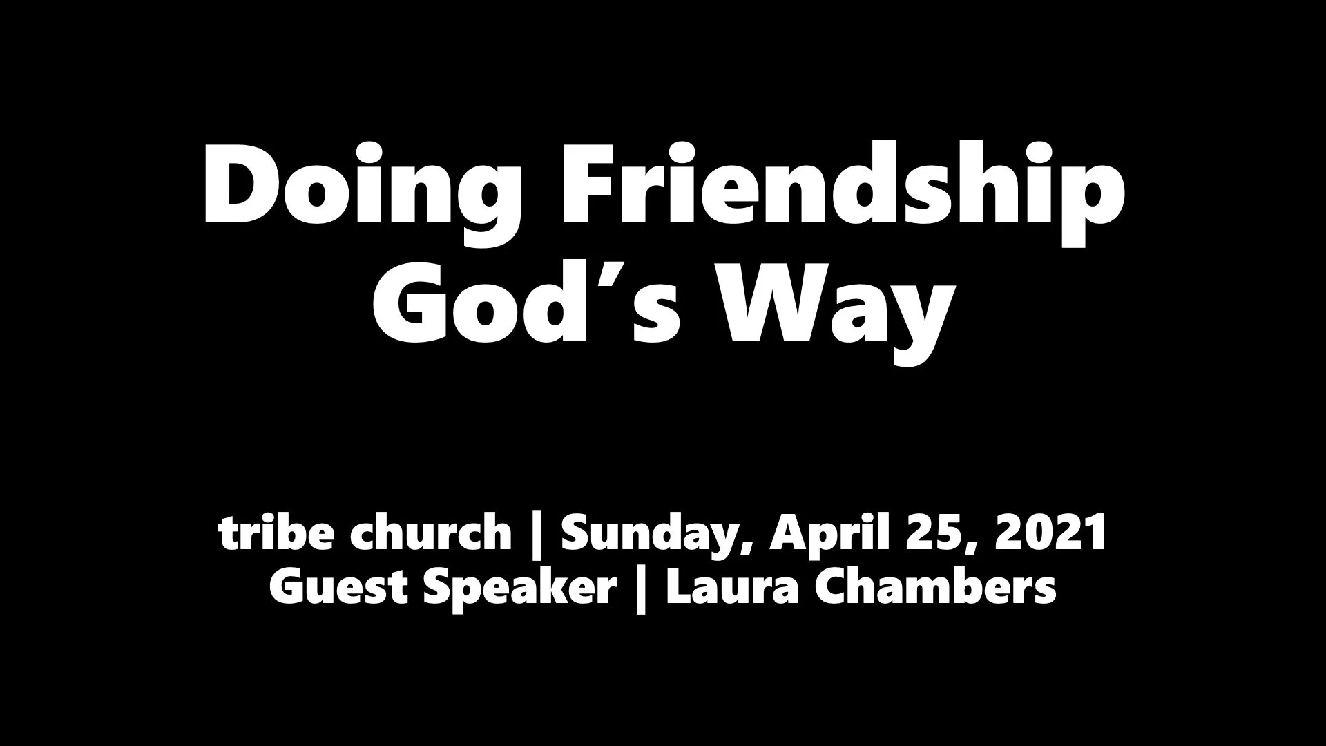 Doing Friendship God's Way