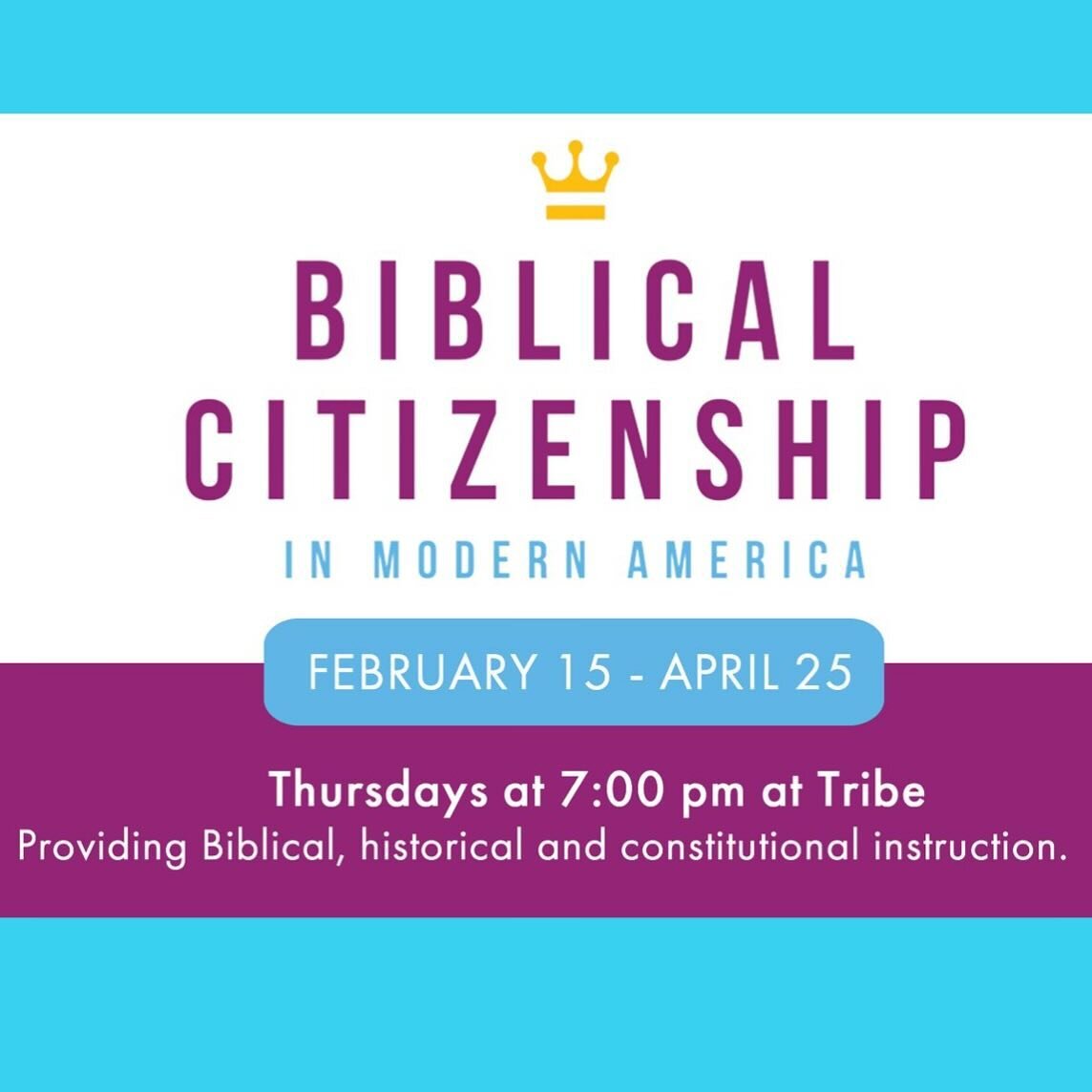 Throughout our history, American pastors &amp; churches have played a vital role in the preservation of liberty.

In partnership with Turning Point USA, Tribe will be hosting an 8-10 week course on Biblical Citizenship, facilitated by David Klasna. 
