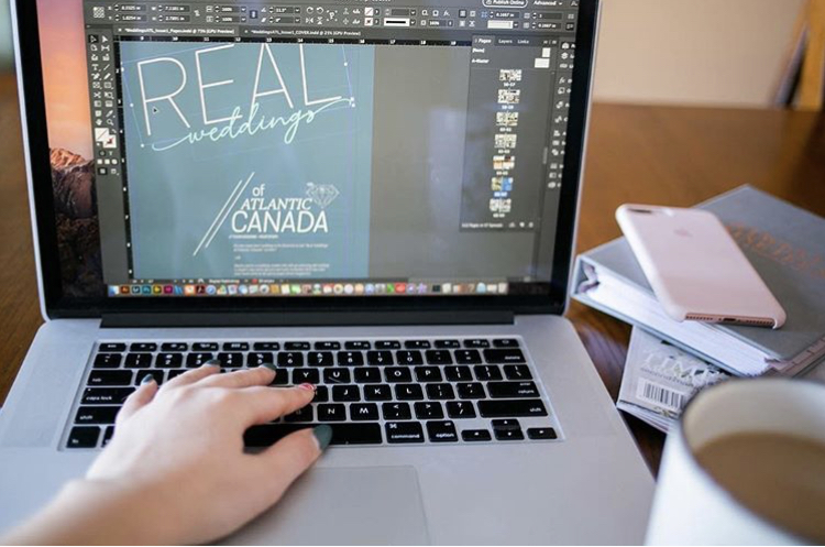 Ashley working her designer magic! We love the real weddings section of the magazine!