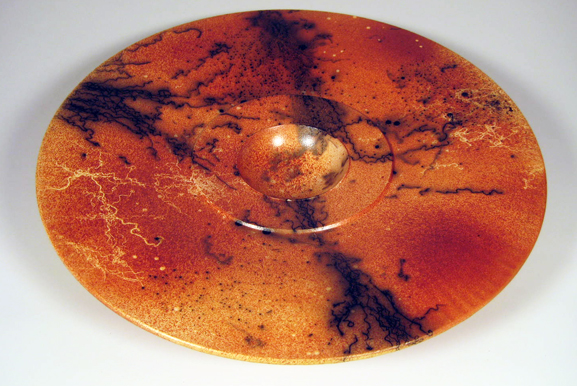 Double fired Horsehair Cosmos Plate
