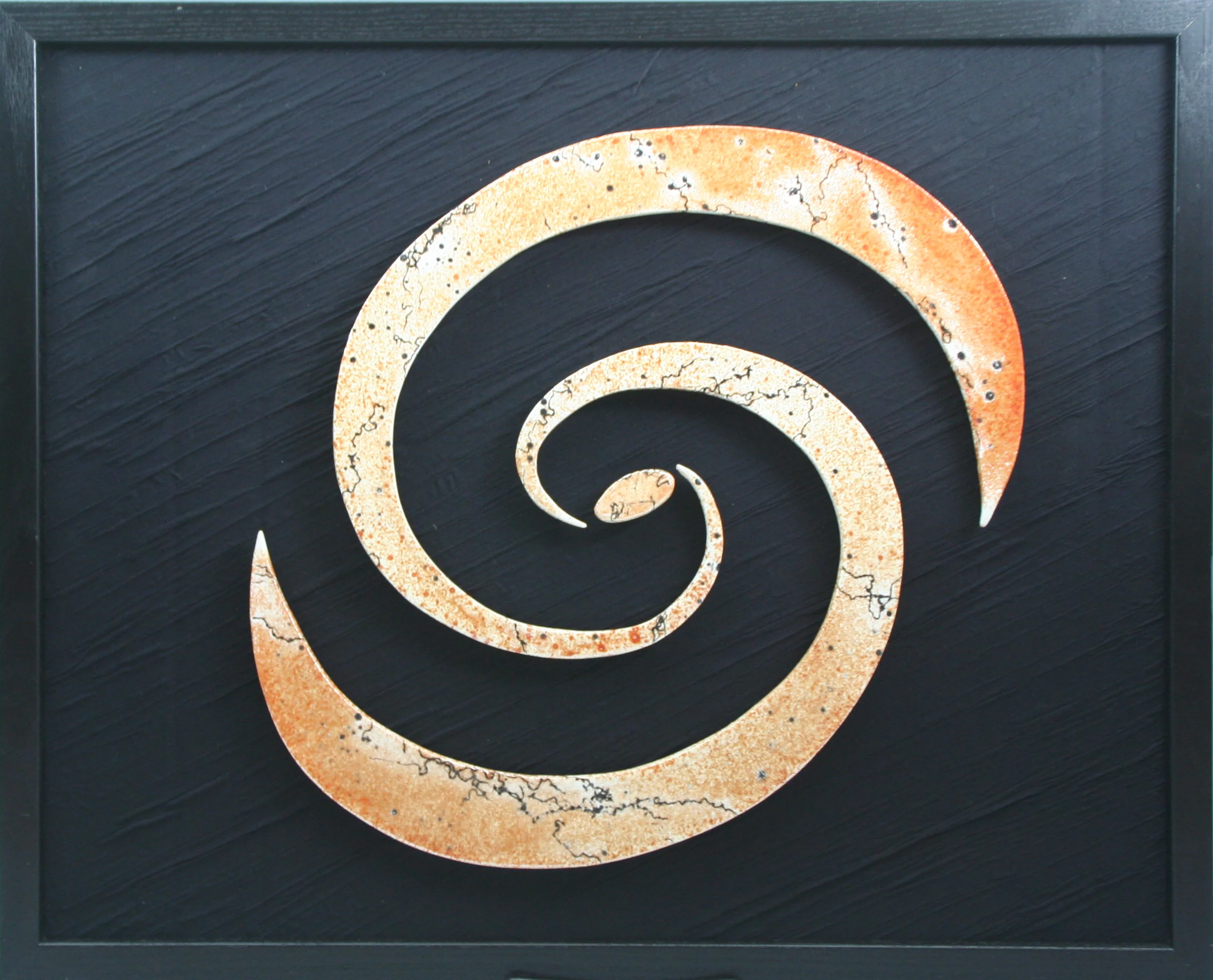Glazed Raku Horsehair Fumed "Galaxy"