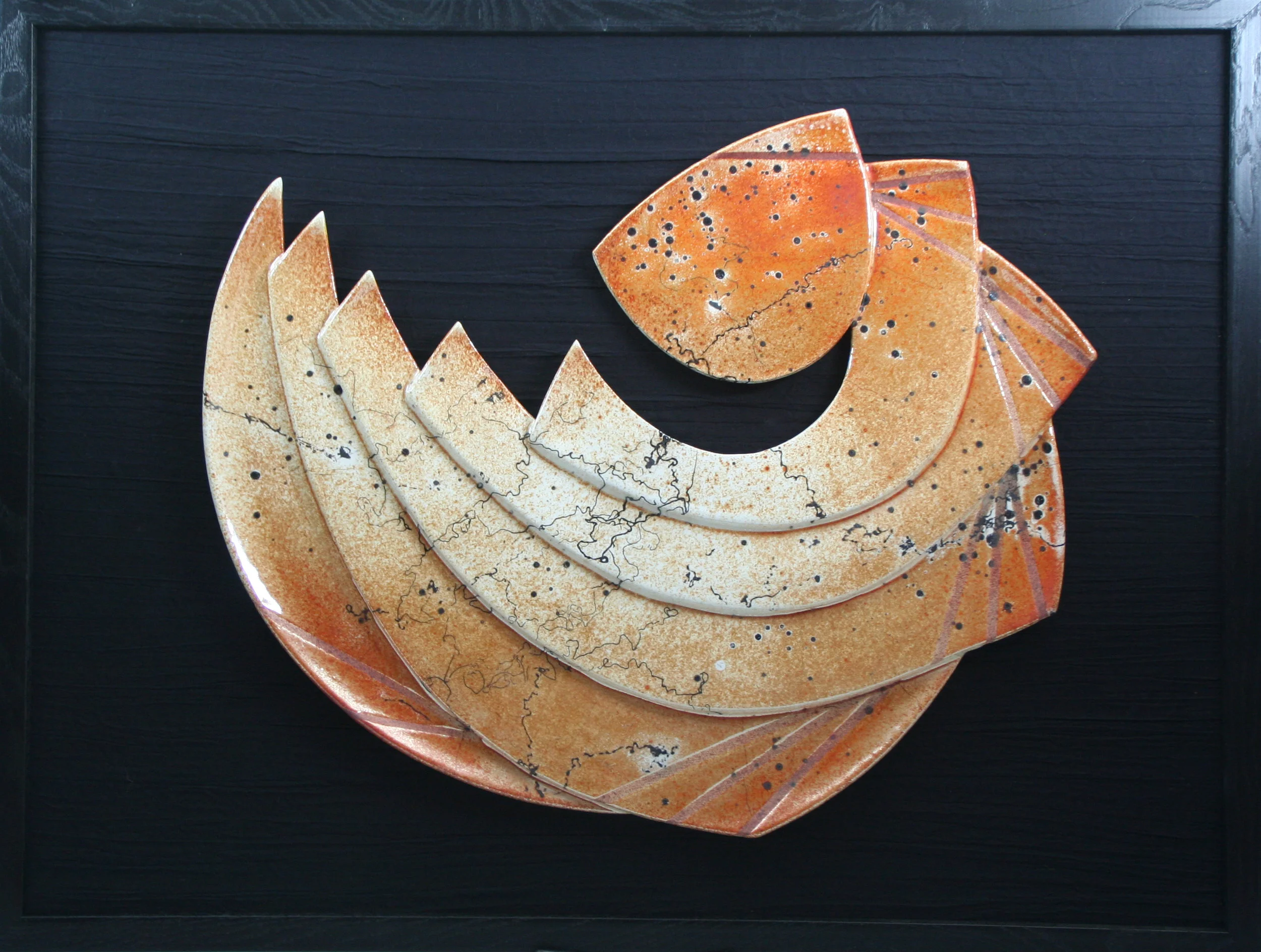Glazed Raku Fumed Horsehair "The Birth of a Star"