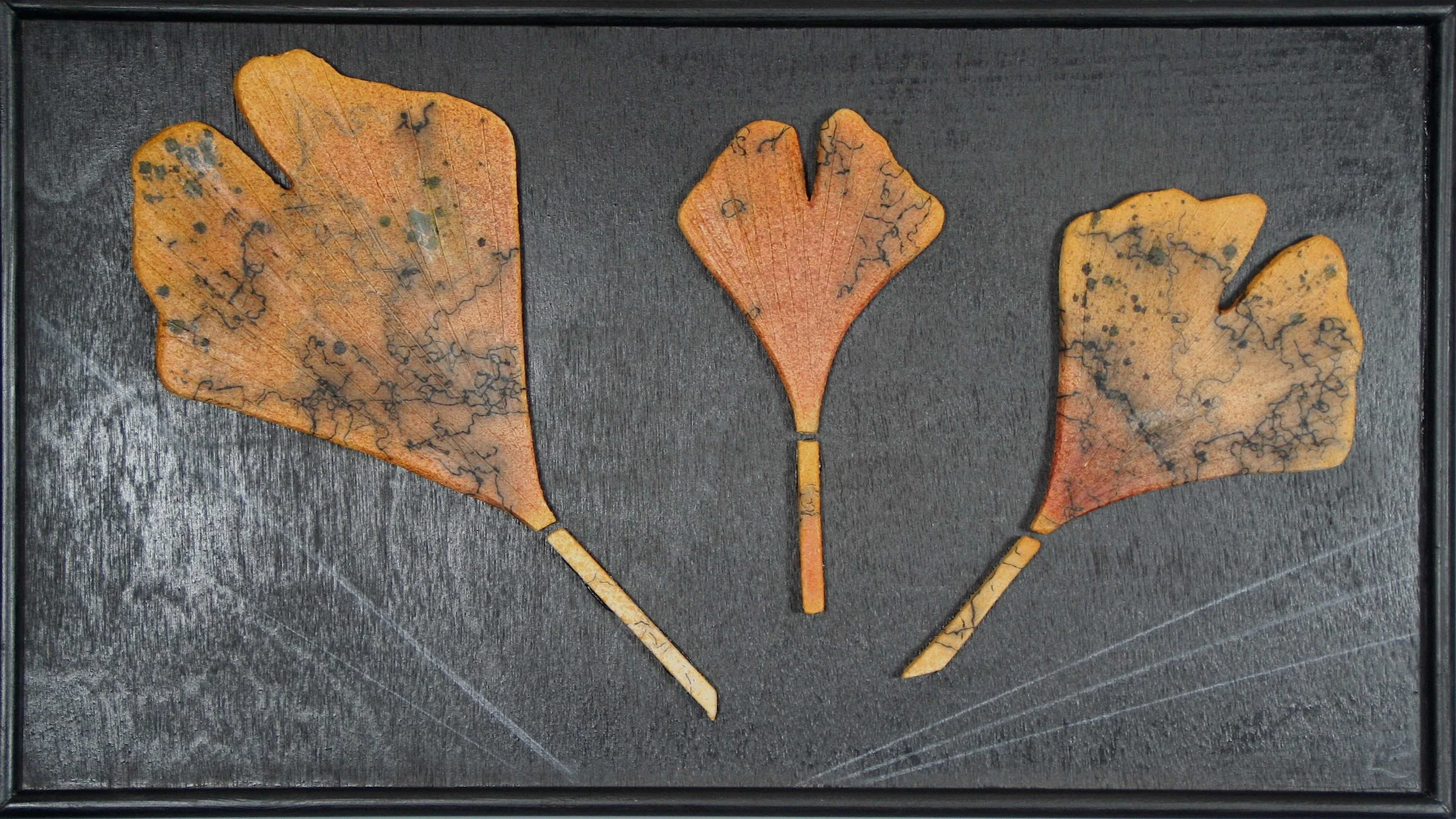Raku Horsehair Fumed "Gingko 6"