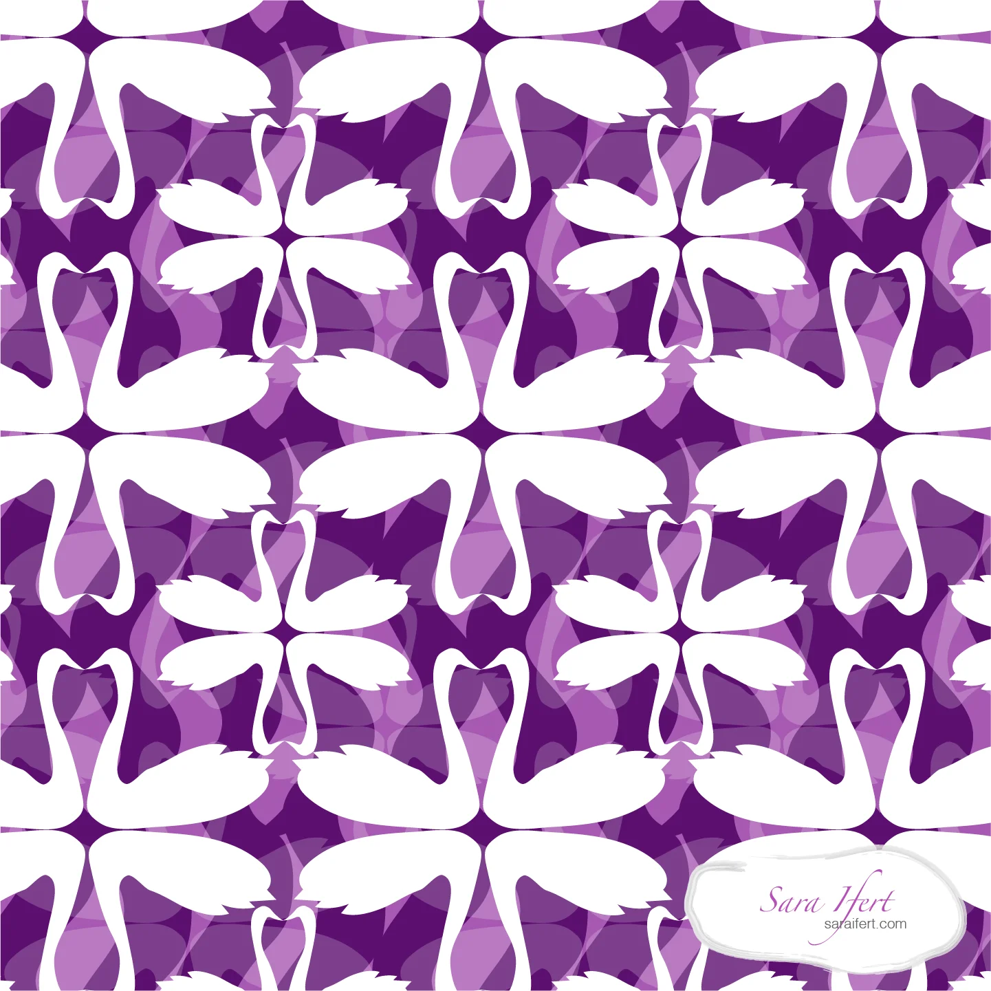 Purple Swan Love Pattern