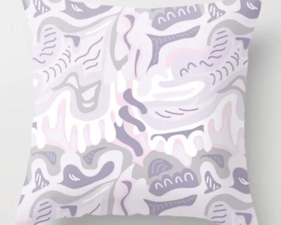 Purple Modern Paisley Pattern on Pillow (Copy)