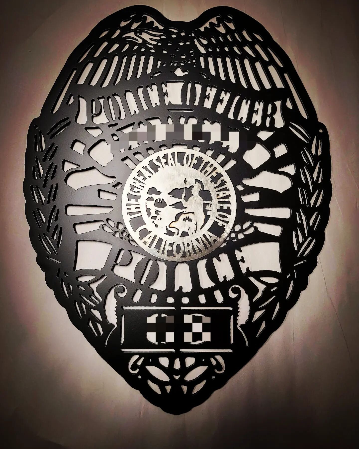 Police badge design @flashpointsteel 

#graphicdesign #steelwork #cncplasma #lasercutting #retirement #giftideas #police #policebadge #policeofficer #retirementgift #metalart