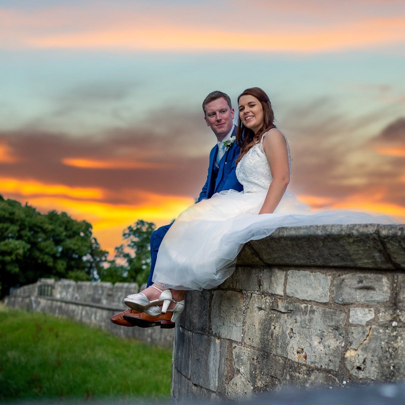 Sunset on York walls