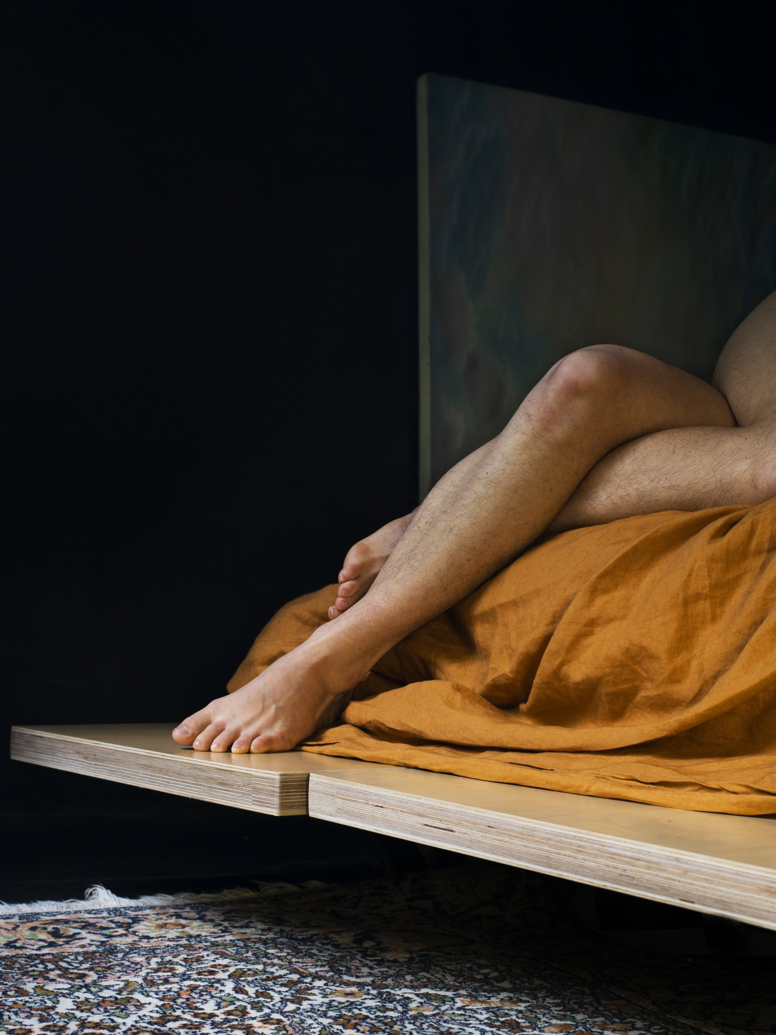 Self Portrait, Legs in Bed