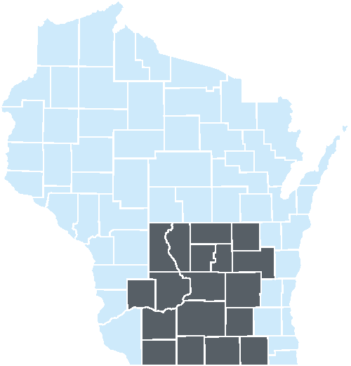 Home owners in counties colored gray are eligible for the Movin' Out home repair program.