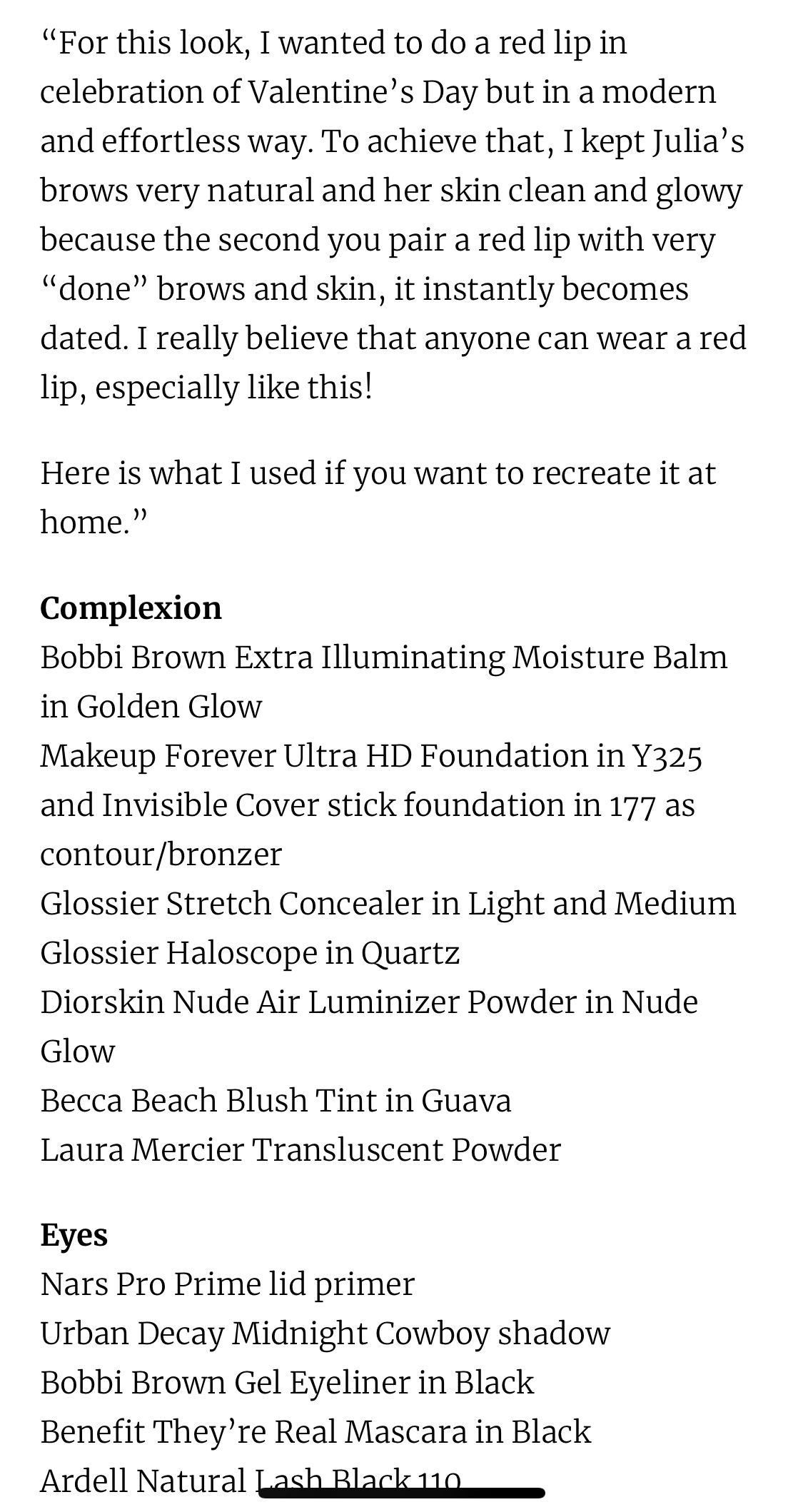 Full Beauty Breakdown for the look. 