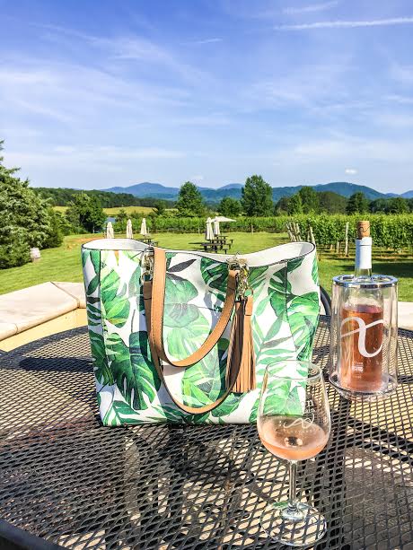 My sexy new tote on a day date at Afton Mountain Vineyards! Yes way, Rose!