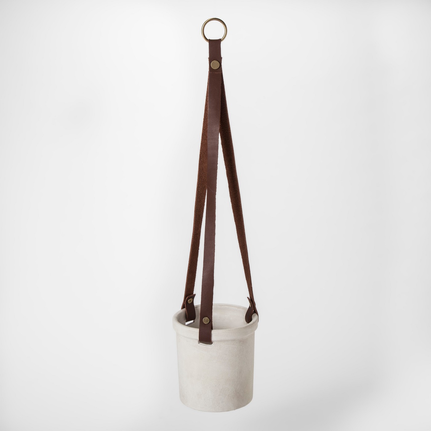 Leather Strap Hanging Pot