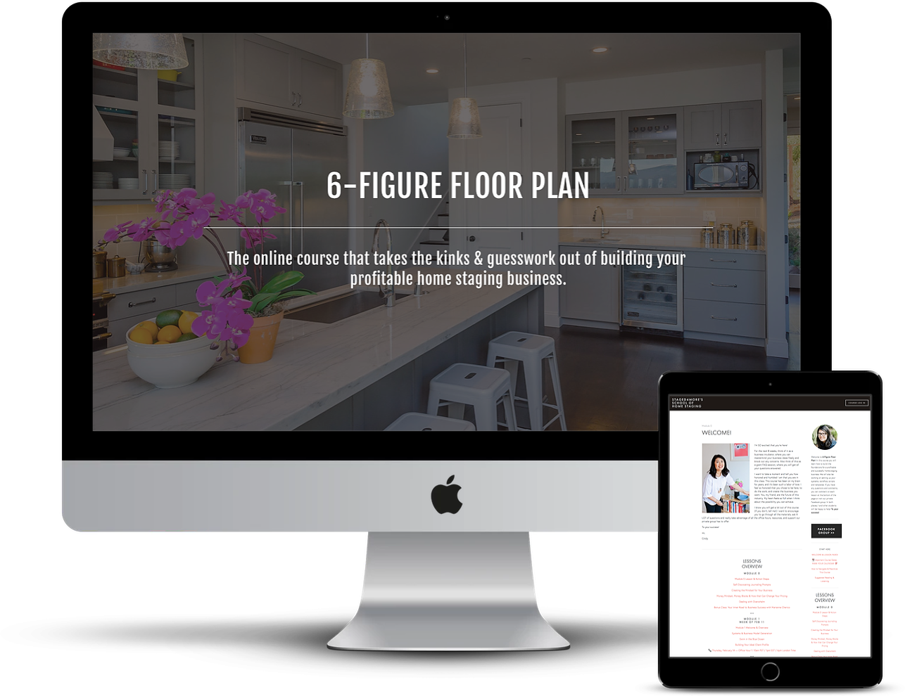 I created this course to be a home staging business in a box, where you can set up all your crucial systems (operations, financial and marketing) by the end of the course. It is a comprehensive online course that takes the kinks and guesswork out of building your profitable home staging business. In the course, I shared all my tried and true hacks, tricks, templates, workflows, proposal, invoice, paperwork with you, so you don’t have to reinvent the wheel.