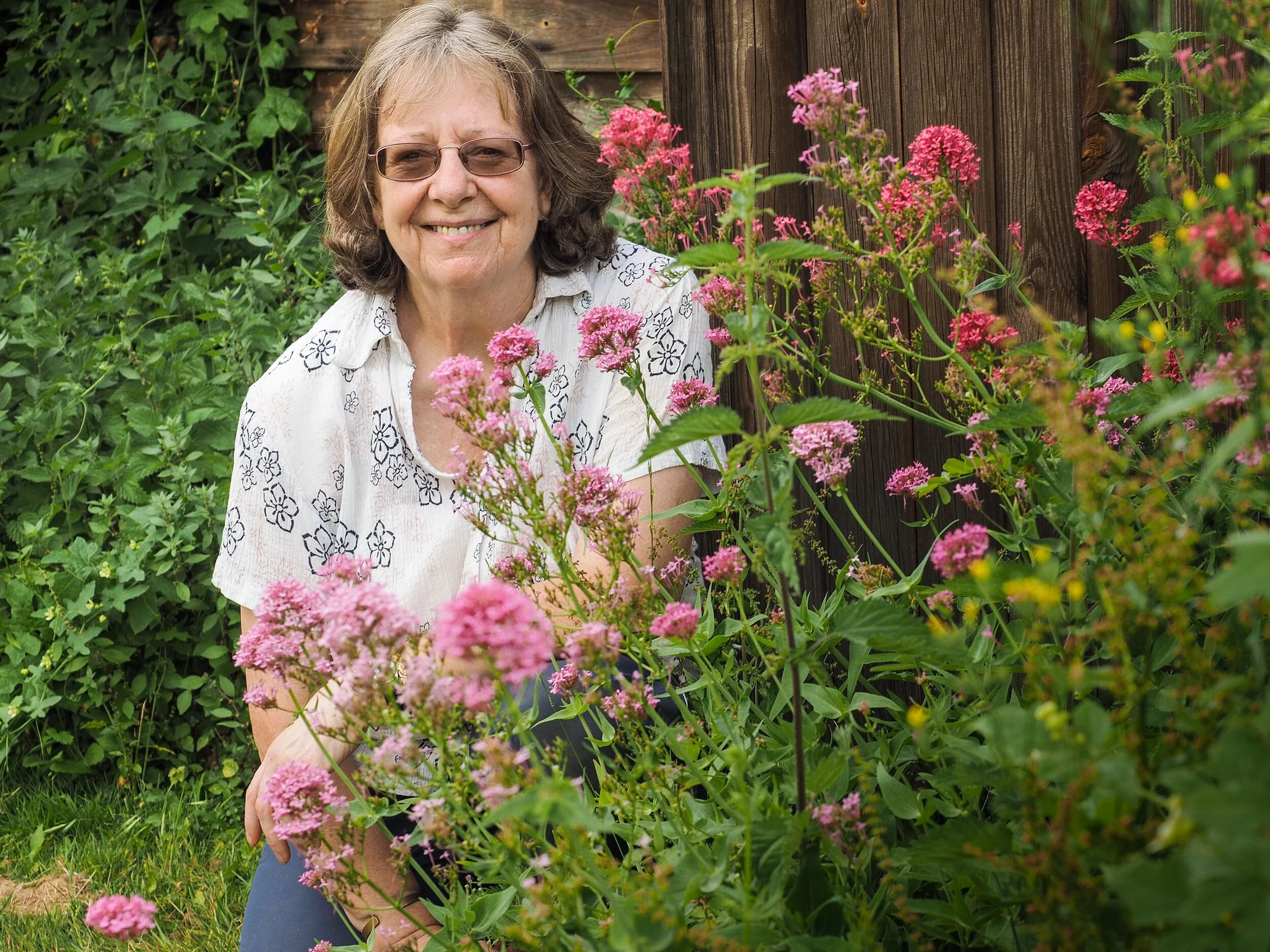 Sue Attridge in her beloved Hamblin Garden