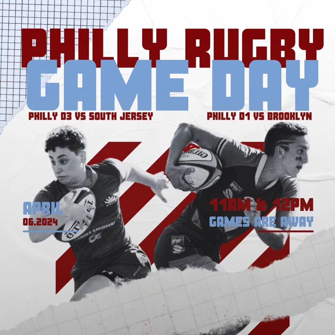 Let's get readdddy to rumble Philly! Another weekend of rugby for both PRFC squads this Saturday.

D3 will be kicking off at 11am against @sjwrugby in South Jersey. This is the last league match of the D3 season, and we are ready to bring it on the p