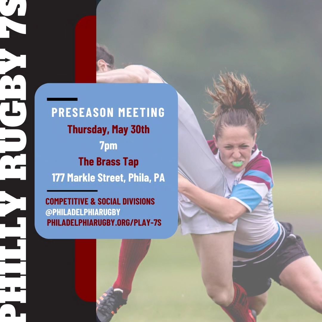 Shewww! The weather is heating up ~finally~ and you know what that means... SUMMER 7s IS BACK BABBBY!

Please join PRFC at our preseason meeting at @brasstapphilly on May 30th @ 7pm.

Can't wait to see y'all there!