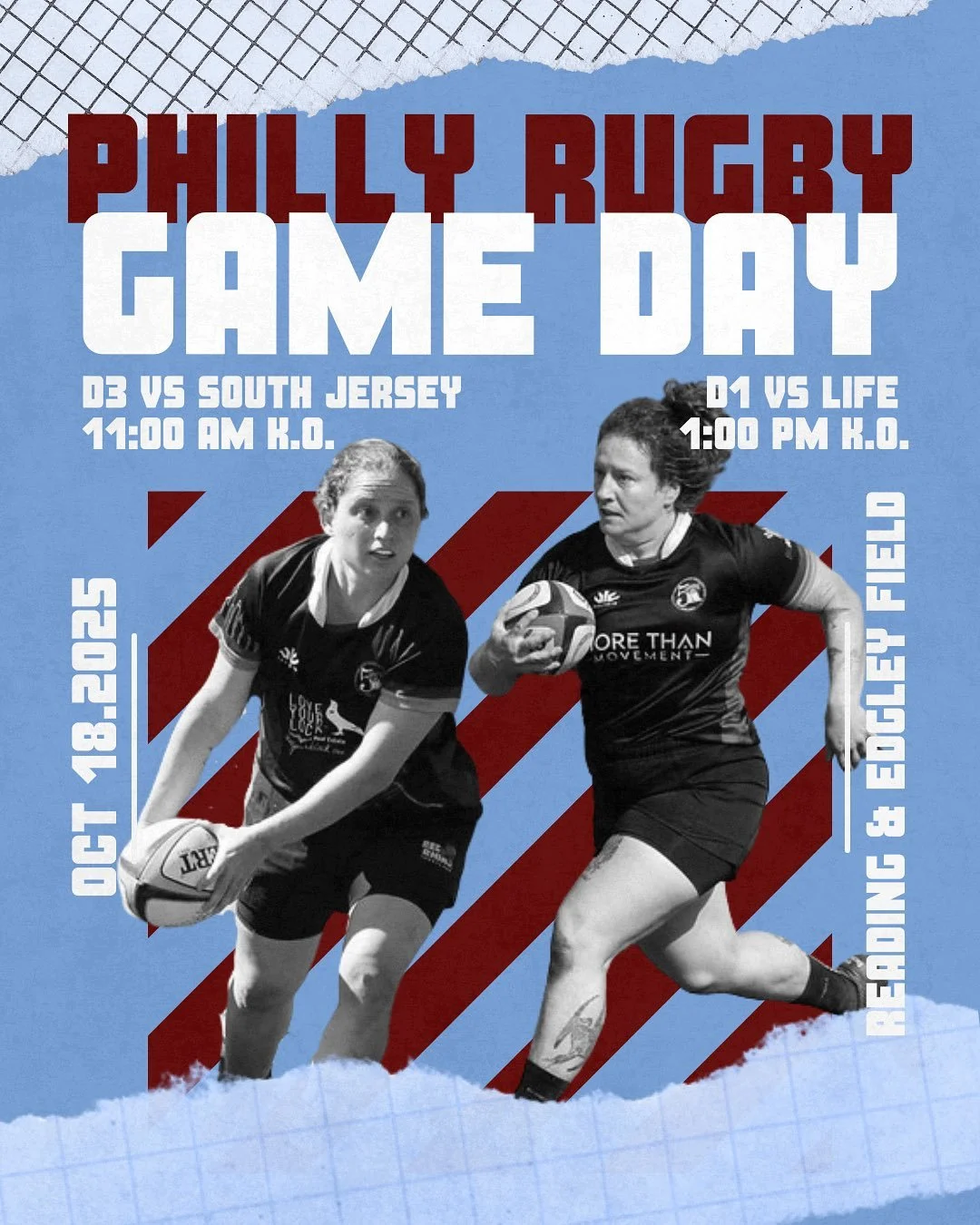 Both sides are ready to tear it up this weekend!!! Should be a gorgeous fall day for some beautiful rugby🏉🍁😍

Game day rosters sponsored by @loveyourblock 💛
