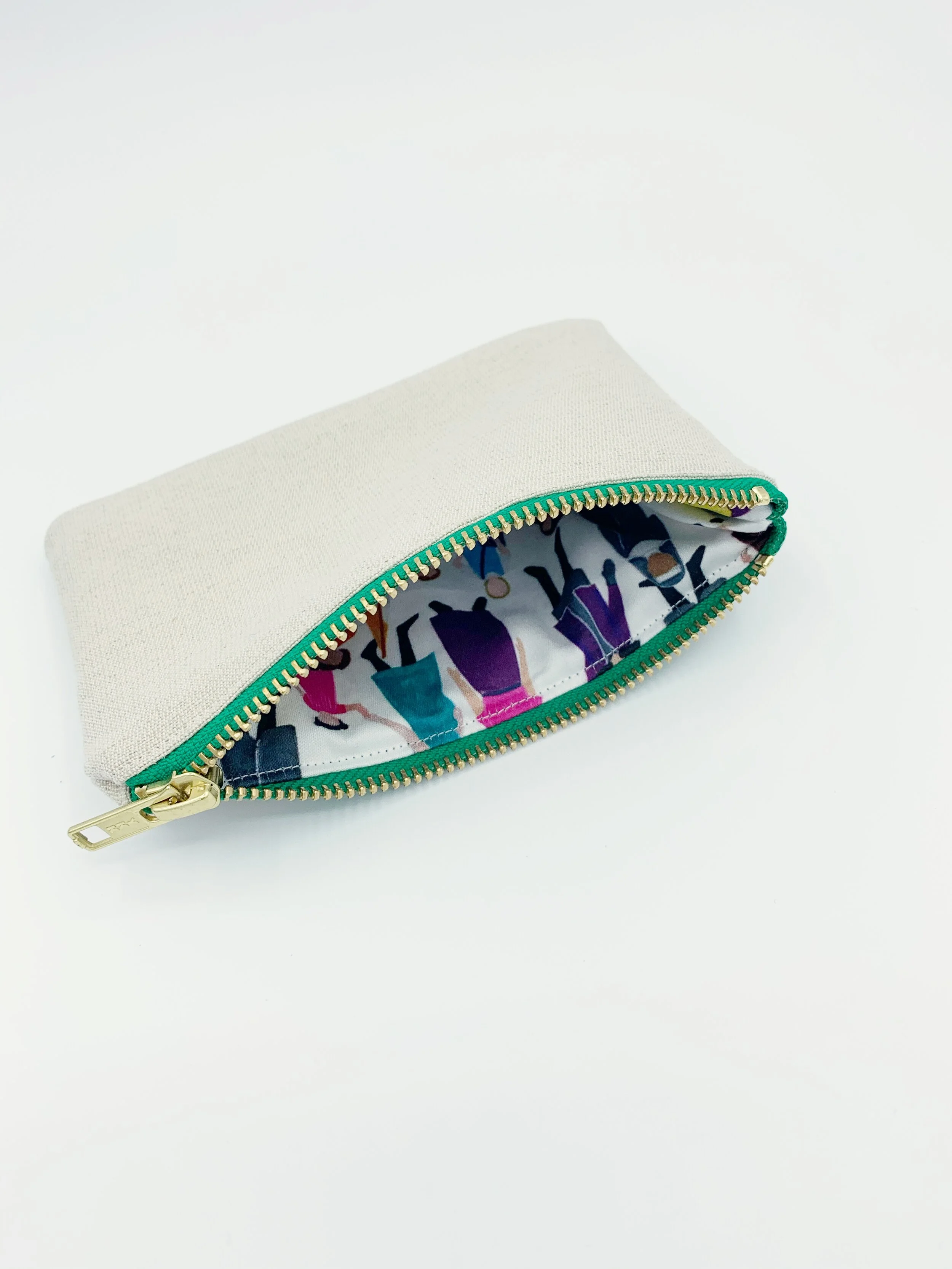 Equality Collection purse open to see lining on white background