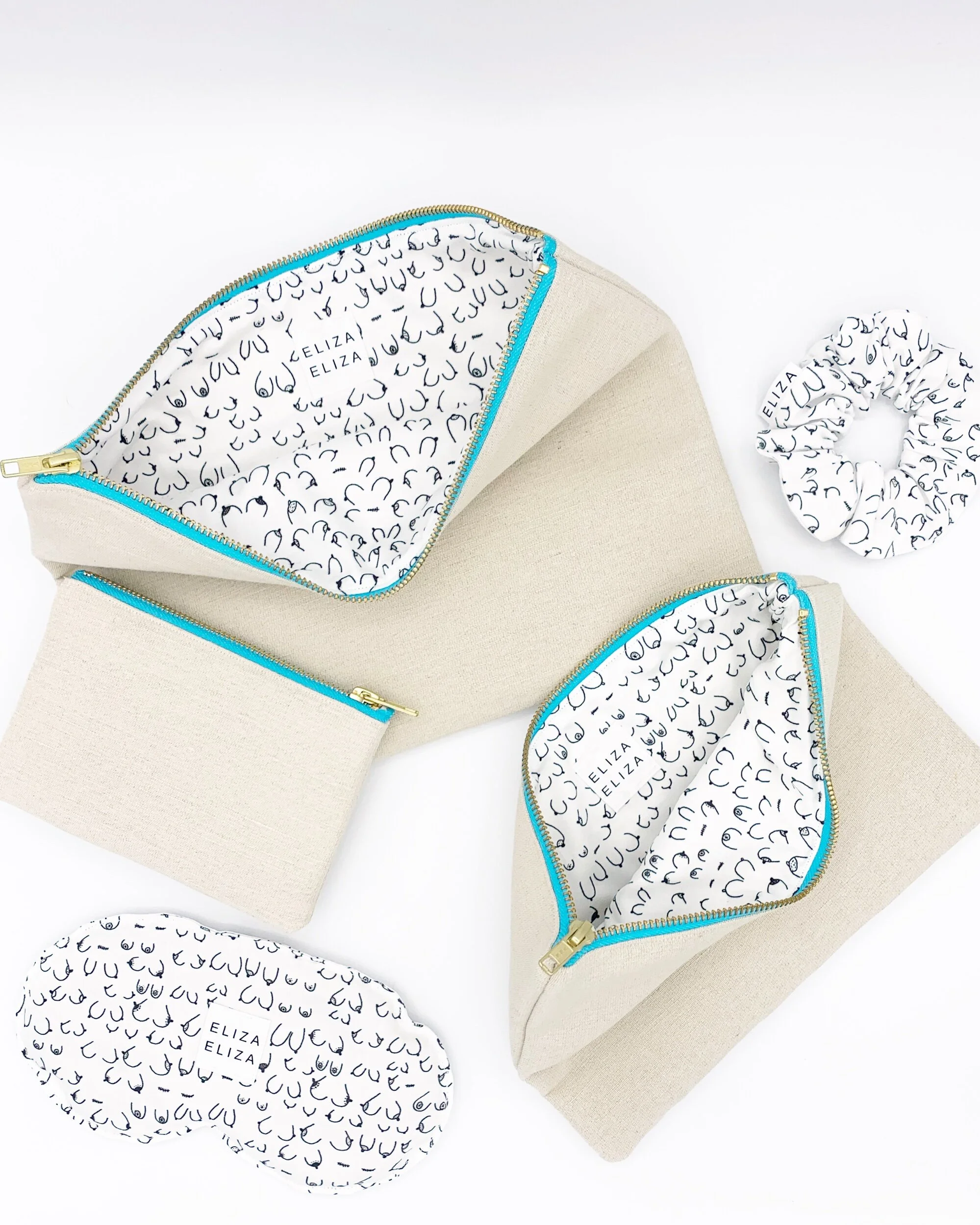 B Collection range clutch bags purse scrunchie eye pillow raising awareness for breast cancer