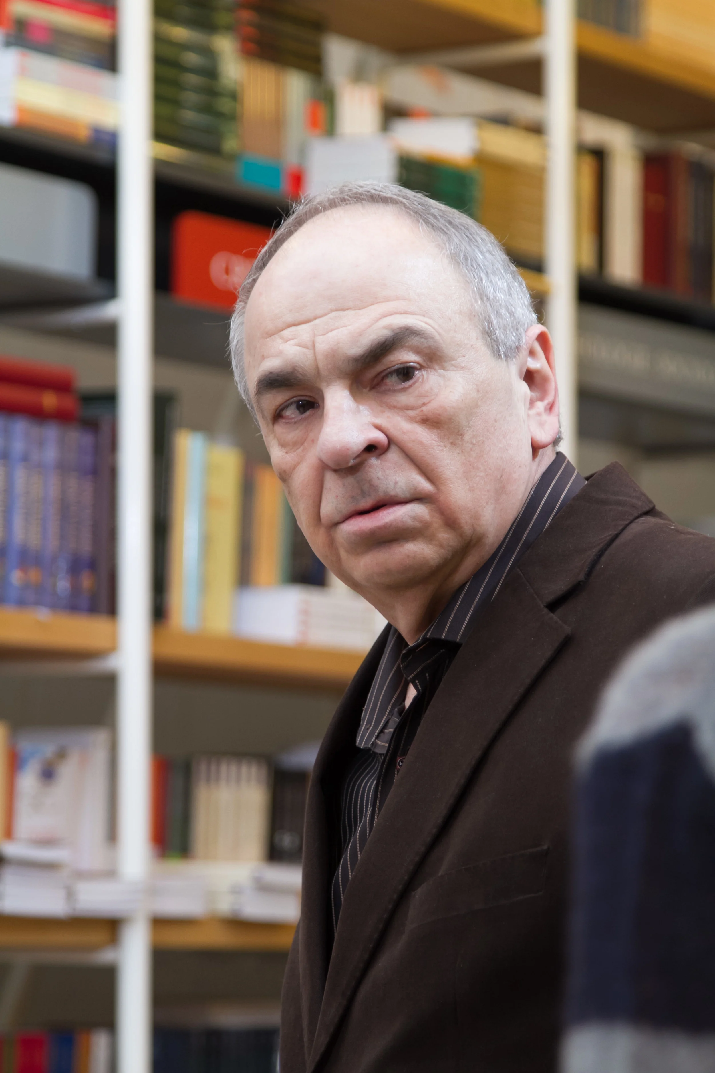  Gabriel Liiceanu, famous Romanian writer &amp; philosopher participating at a conference held in Bucharest. 