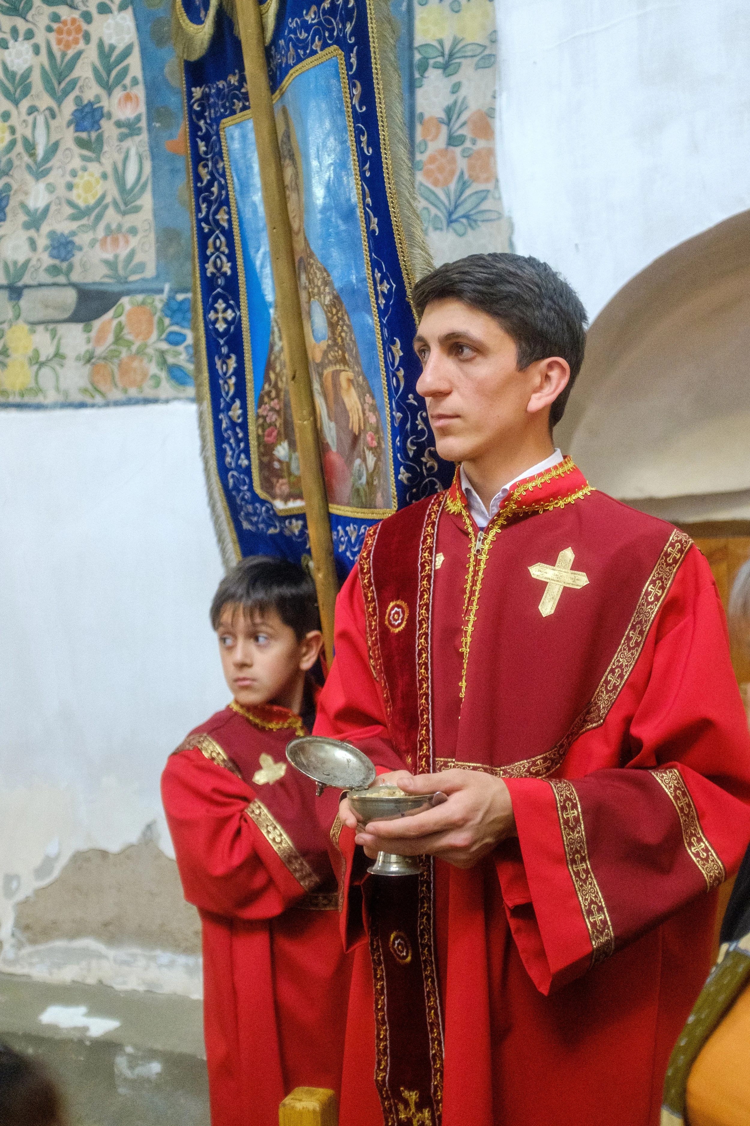  Holy Week in Armenia. From Palm Sunday to Easter, I traveled the country photographing the Armenian faith. Armenia, Gyumri, April 13, 2025.La Semaine Sainte en Armenie. Des Rameaux a Paques, j'ai parcouru le pays en photographiant la foi armenienne.